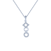 14KT (585) White Gold and Diamond Pendant for Women