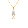 14KT (585) Yellow Gold and Diamond Pendant for Women