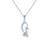 14KT (585) White Gold and Diamond Pendant for Women