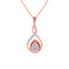 14KT (585) Rose Gold and Diamond Pendant for Women