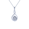 14KT (585) White Gold and Diamond Pendant for Women