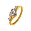 14KT (585) Yellow Gold and American Diamond Ring for Women