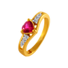 14KT (585) Yellow Gold and American Diamond Ring for Women