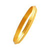 14KT (585) Yellow Gold Textured Finished Men’s Kada With Elegant Cut-out Design (Size 19)