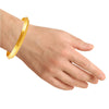 14KT (585) Yellow Gold Textured Finished Men’s Kada With Elegant Cut-out Design (Size 19)