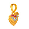 14K Gold studded heart shape pendant with pink, white s