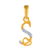 14K  studded S initial heart pendant