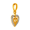 14K Dual layered  studded heart pendant