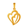 14K Double Hearts Gold Pendent