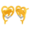 14K Heart Shape  Gold Earrings with Dolphin