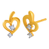 14K Heart Designed Gold  Earrings