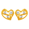 14K Heart Shaped Kalka  Gold Earings