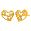 14K Heart Shaped Kalka  Gold Earings