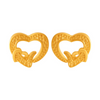 14K Double Hearts Gold Earrings