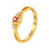 14K Gold Heart Pink and white  ring