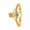 14K gold double flower pink and white  ring