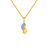 14KT (585) Yellow Gold and American Diamond Pendant for Women