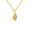 14KT (585) Yellow Gold and American Diamond Pendant for Women