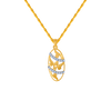 14KT (585) Yellow Gold and American Diamond Pendant for Women