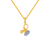 14KT (585) Yellow Gold and American Diamond Pendant for Women