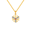 14KT (585) Yellow Gold and American Diamond Pendant for Women