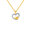 14KT (585) Yellow Gold and American Diamond Pendant for Women