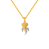 14KT (585) Yellow Gold and American Diamond Pendant for Women