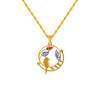 14KT (585) Yellow Gold and American Diamond Pendant for Women