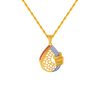 14KT (585) Yellow Gold and American Diamond Pendant for Women