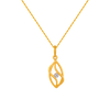 14KT (585) Yellow Gold and American Diamond Pendant for Women