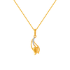 14KT (585) Yellow Gold and American Diamond Pendant for Women