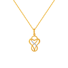 14KT (585) Yellow Gold and American Diamond Pendant for Women