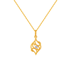 14KT (585) Yellow Gold and American Diamond Pendant for Women