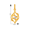 14KT (585) Yellow Gold and American Diamond Pendant for Women