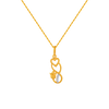 14KT (585) Yellow Gold and American Diamond Pendant for Women