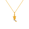 14KT (585) Yellow Gold and American Diamond Pendant for Women