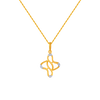 14KT (585) Yellow Gold and American Diamond Pendant for Women