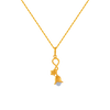 14KT (585) Yellow Gold and American Diamond Pendant for Women