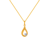 14KT (585) Yellow Gold and American Diamond Pendant for Women