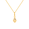 14KT (585) Yellow Gold and American Diamond Pendant for Women