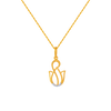 14KT (585) Yellow Gold and American Diamond Pendant for Women