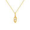 14KT (585) Yellow Gold and American Diamond Pendant for Women