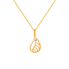 14KT (585) Yellow Gold and American Diamond Pendant for Women