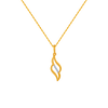 14KT (585) Yellow Gold and American Diamond Pendant for Women