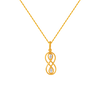 14KT (585) Yellow Gold and American Diamond Pendant for Women