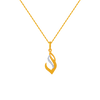 14KT (585) Yellow Gold and American Diamond Pendant for Women