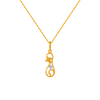 14KT (585) Yellow Gold and American Diamond Pendant for Women