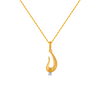 14KT (585) Yellow Gold and American Diamond Pendant for Women