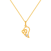 14KT (585) Yellow Gold and American Diamond Pendant for Women