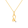 14KT (585) Yellow Gold and American Diamond Pendant for Women